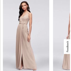 David’s bridal long georgette vneck bridesmaid dress